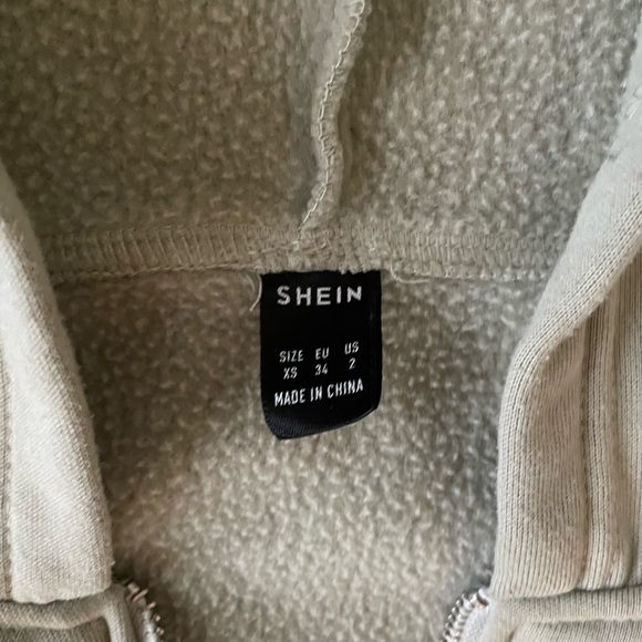 Green hoodie, shein zip up, size XS, in good condition! No stains! - Picture 4 of 5